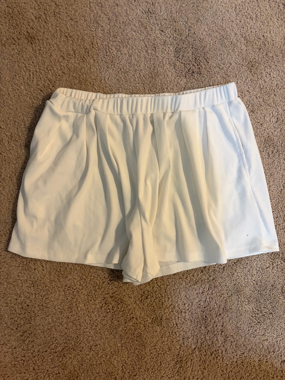 Cider Cream High-Waist Ribbed Pull-On Shorts